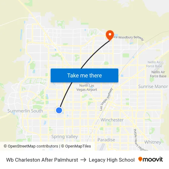 Wb Charleston After Palmhurst to Legacy High School map