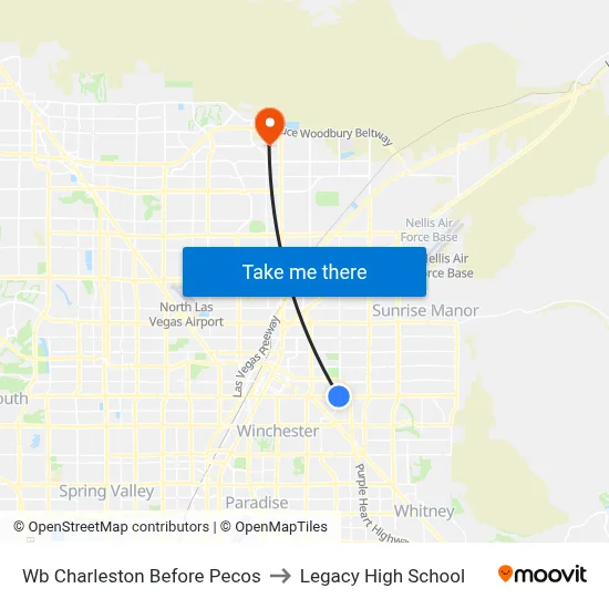 Wb Charleston Before Pecos to Legacy High School map