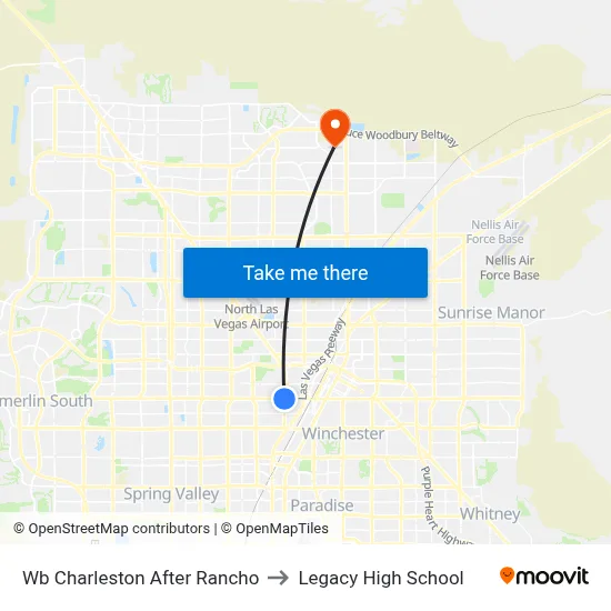 Wb Charleston After Rancho to Legacy High School map