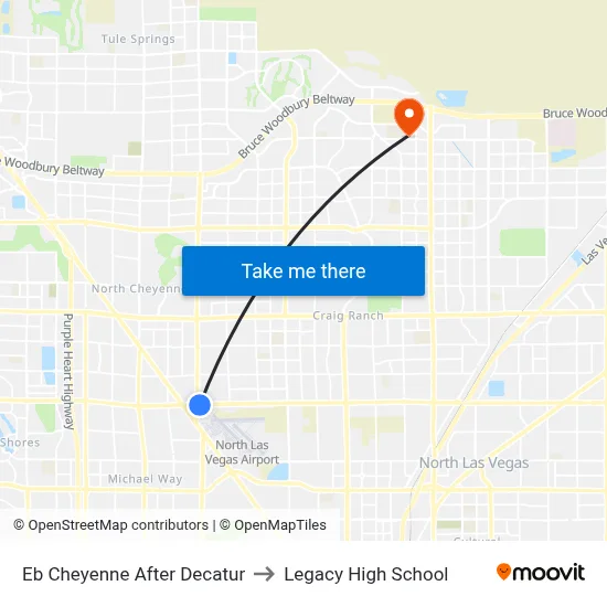 Eb Cheyenne After Decatur to Legacy High School map