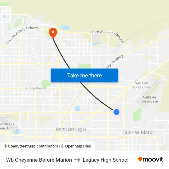 Wb Cheyenne Before Marion to Legacy High School map
