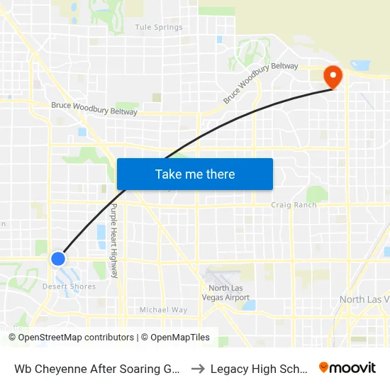 Wb Cheyenne After Soaring Gulls to Legacy High School map