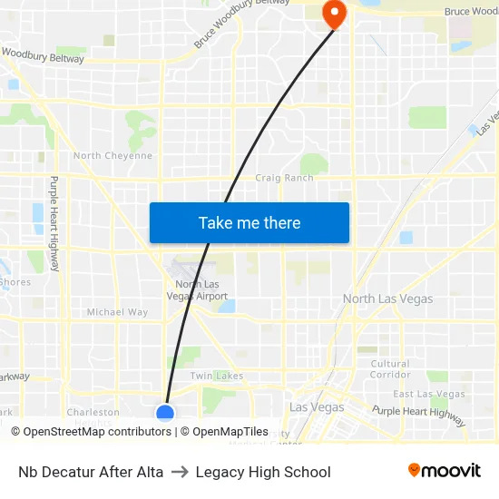 Nb Decatur After Alta to Legacy High School map
