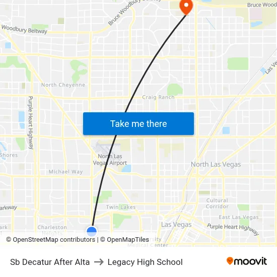 Sb Decatur After Alta to Legacy High School map