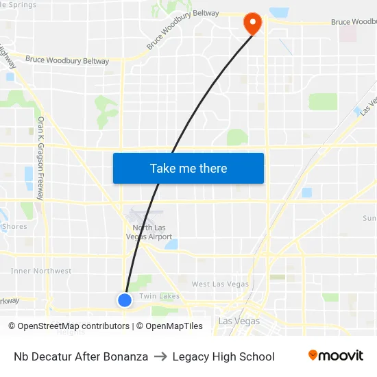 Nb Decatur After Bonanza to Legacy High School map