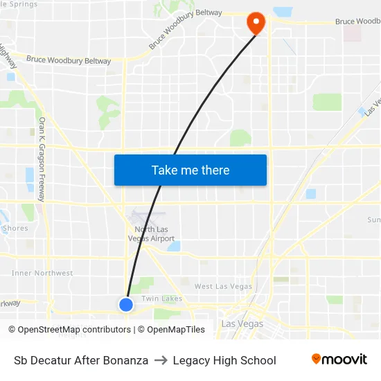 Sb Decatur After Bonanza to Legacy High School map
