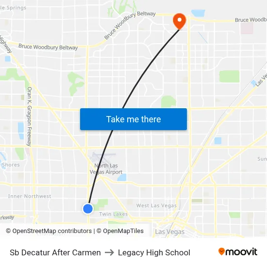 Sb Decatur After Carmen to Legacy High School map
