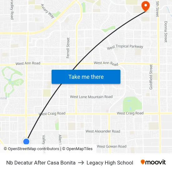 Nb Decatur After Casa Bonita to Legacy High School map