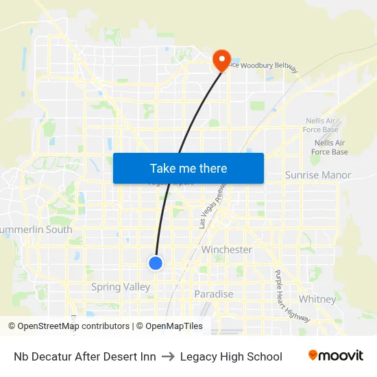 Nb Decatur After Desert Inn to Legacy High School map