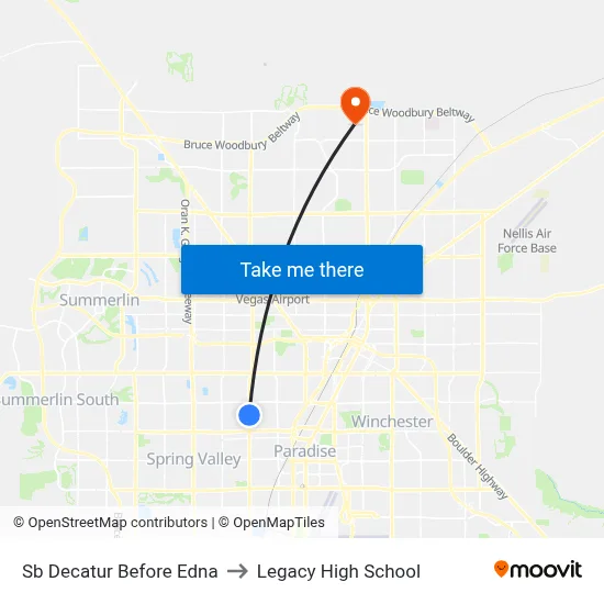 Sb Decatur Before Edna to Legacy High School map