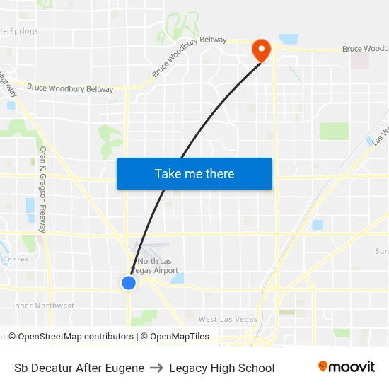Sb Decatur After Eugene to Legacy High School map