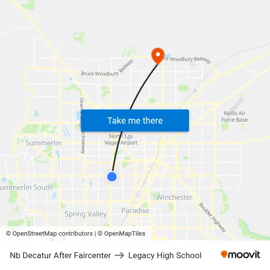Nb Decatur After Faircenter to Legacy High School map