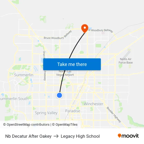 Nb Decatur After Oakey to Legacy High School map
