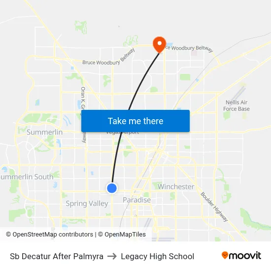 Sb Decatur After Palmyra to Legacy High School map