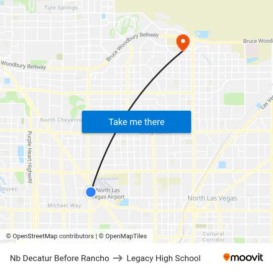 Nb Decatur Before Rancho to Legacy High School map