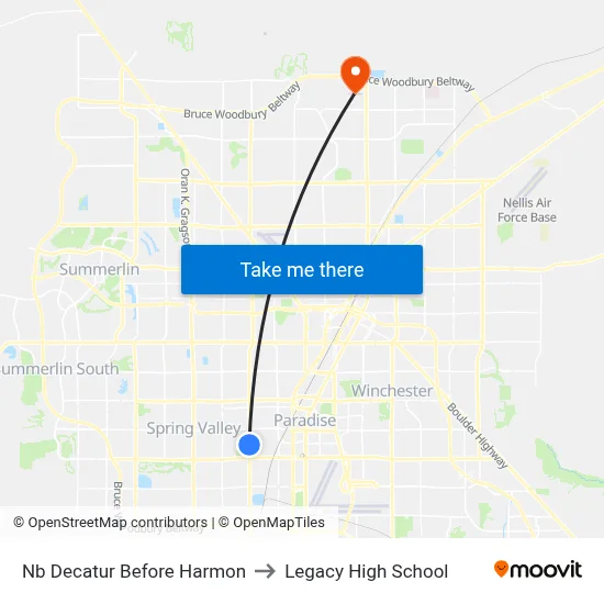 Nb Decatur Before Harmon to Legacy High School map