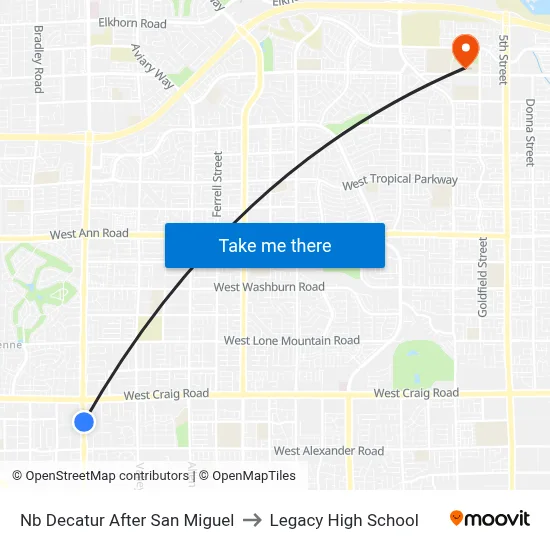 Nb Decatur After San Miguel to Legacy High School map