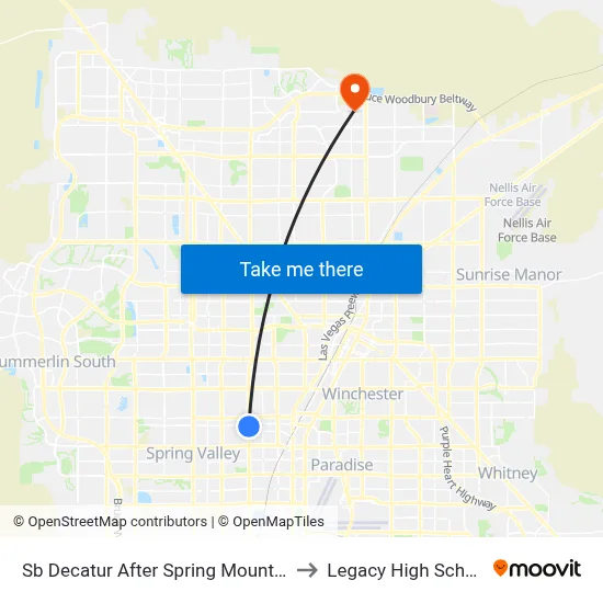 Sb Decatur After Spring Mountain to Legacy High School map