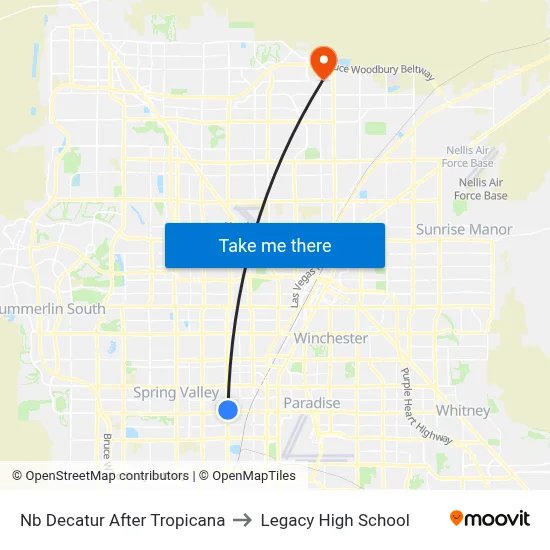 Nb Decatur After Tropicana to Legacy High School map