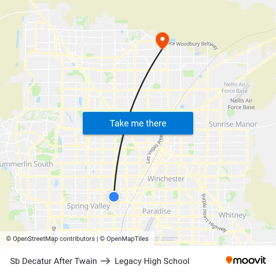Sb Decatur After Twain to Legacy High School map
