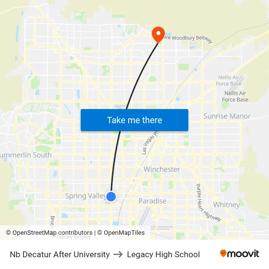 Nb Decatur After University to Legacy High School map
