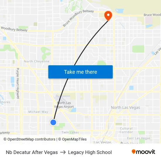 Nb Decatur After Vegas to Legacy High School map