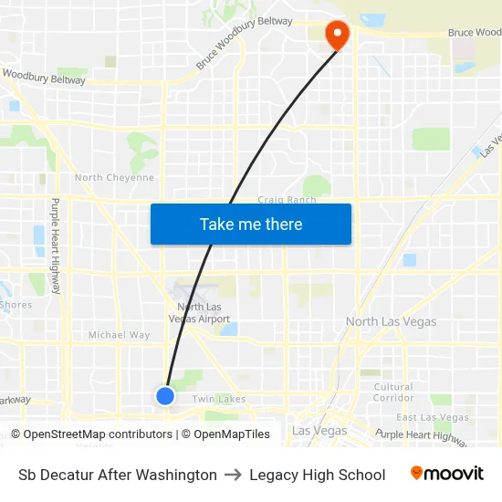 Sb Decatur After Washington to Legacy High School map