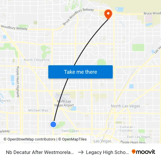Nb Decatur After Westmoreland to Legacy High School map