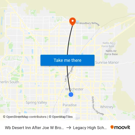 Wb Desert Inn After Joe W Brown to Legacy High School map