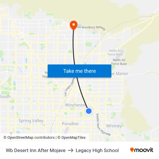 Wb Desert Inn After Mojave to Legacy High School map