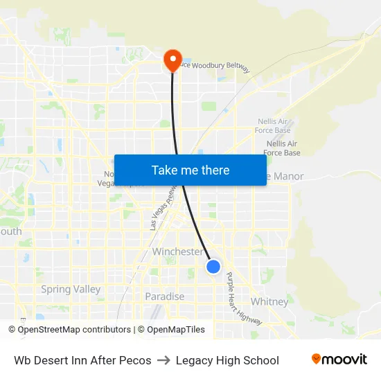 Wb Desert Inn After Pecos to Legacy High School map