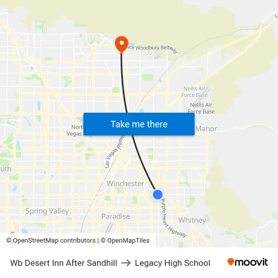 Wb Desert Inn After Sandhill to Legacy High School map