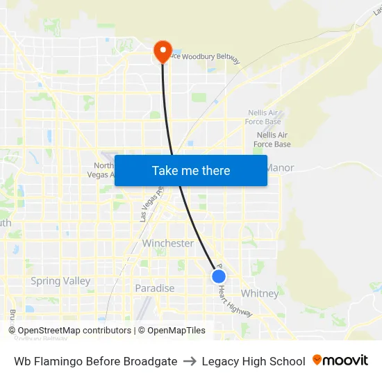 Wb Flamingo Before Broadgate to Legacy High School map