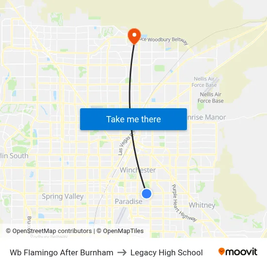 Wb Flamingo After Burnham to Legacy High School map