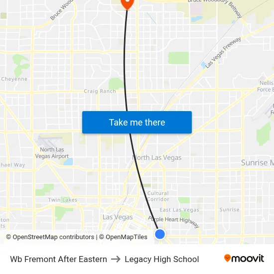 Wb Fremont After Eastern to Legacy High School map
