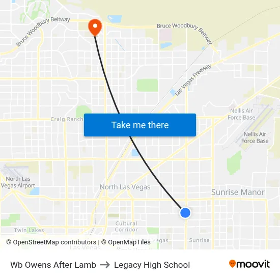 Wb Owens After Lamb to Legacy High School map