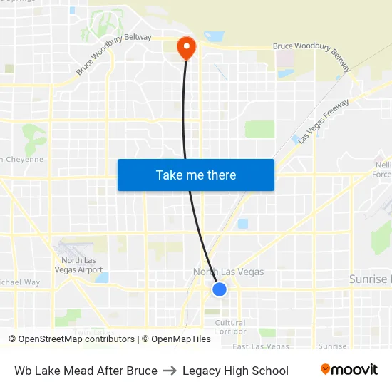 Wb Lake Mead After Bruce to Legacy High School map
