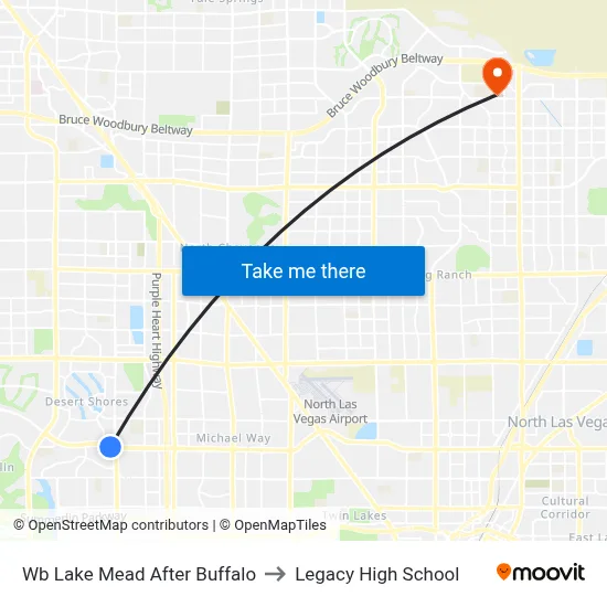 Wb Lake Mead After Buffalo to Legacy High School map