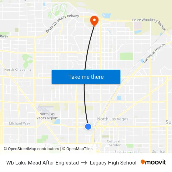 Wb Lake Mead After Englestad to Legacy High School map