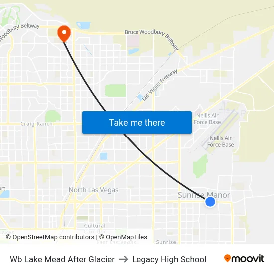 Wb Lake Mead After Glacier to Legacy High School map