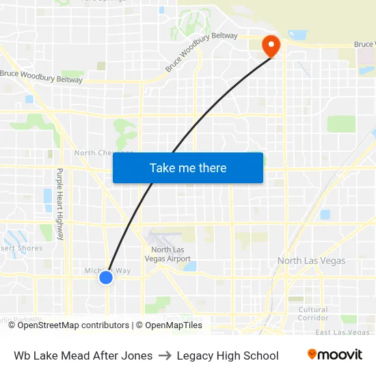 Wb Lake Mead After Jones to Legacy High School map