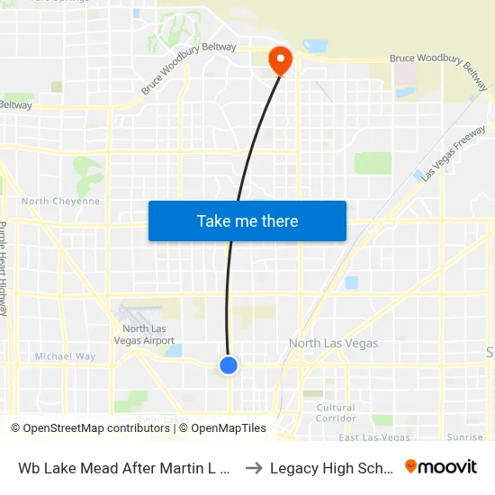 Wb Lake Mead After Martin L King to Legacy High School map