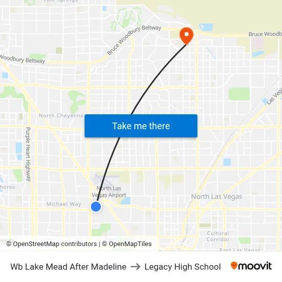 Wb Lake Mead After Madeline to Legacy High School map
