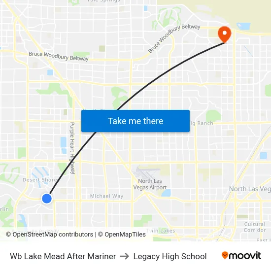 Wb Lake Mead After Mariner to Legacy High School map