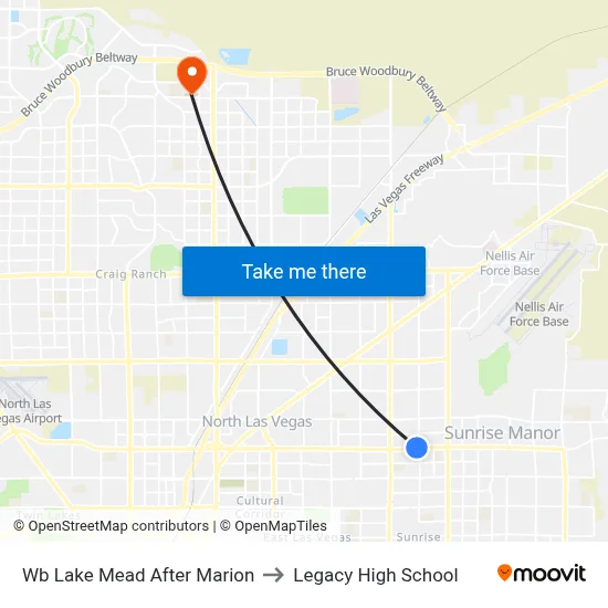 Wb Lake Mead After Marion to Legacy High School map