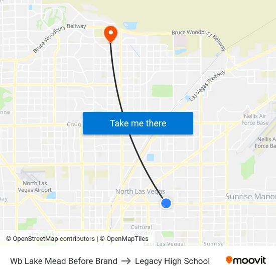 Wb Lake Mead Before Brand to Legacy High School map