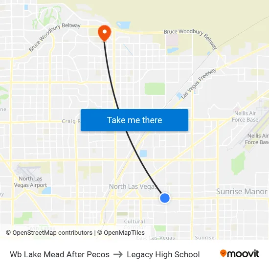 Wb Lake Mead After Pecos to Legacy High School map