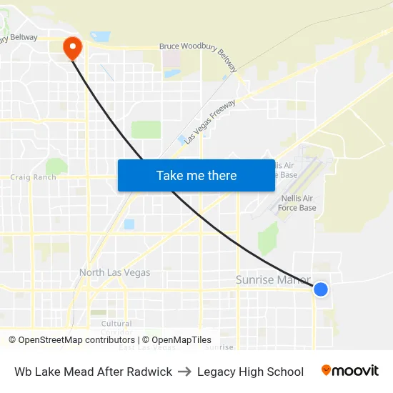 Wb Lake Mead After Radwick to Legacy High School map