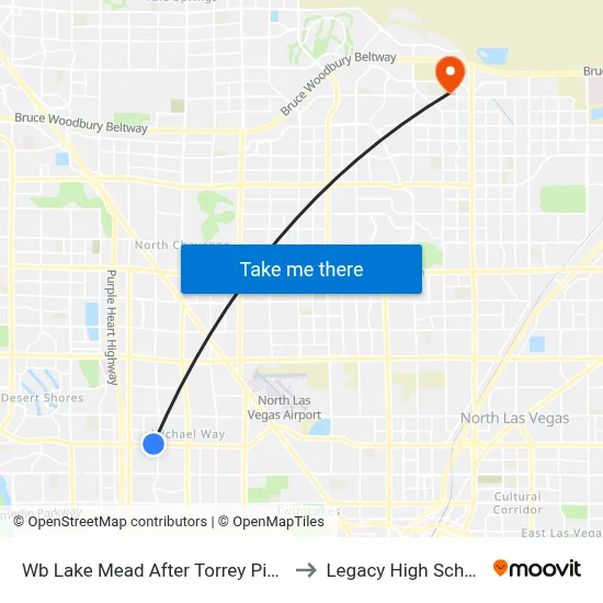 Wb Lake Mead After Torrey Pines to Legacy High School map