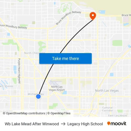 Wb Lake Mead After Winwood to Legacy High School map